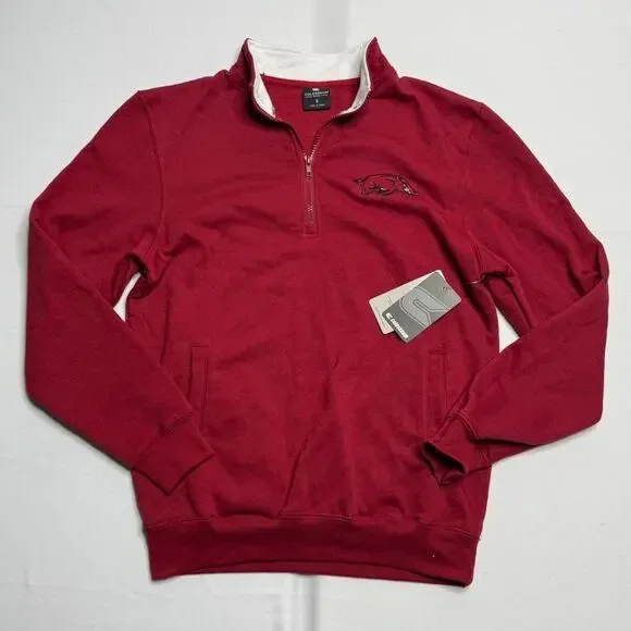 Colosseum Athletics Men's Cardinal Arkansas Razorbacks Quarter-Zip Size Small - Picture 6 of 8
